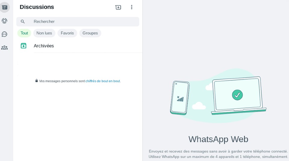 Discussions WhatsApp sur ordinateur