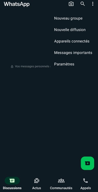 Groupe, diffusion, messages et appareils