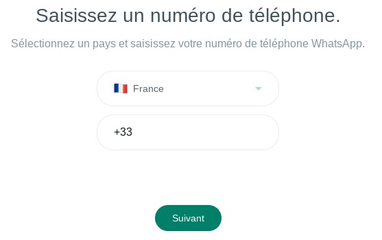 Saisissez un numéro de téléphone