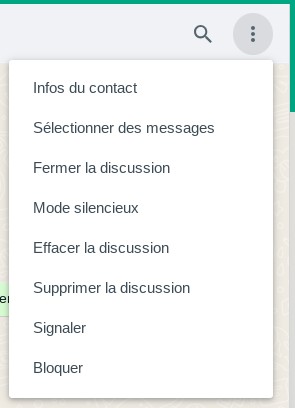 Fonctionnalités en haut à droite de l'écran