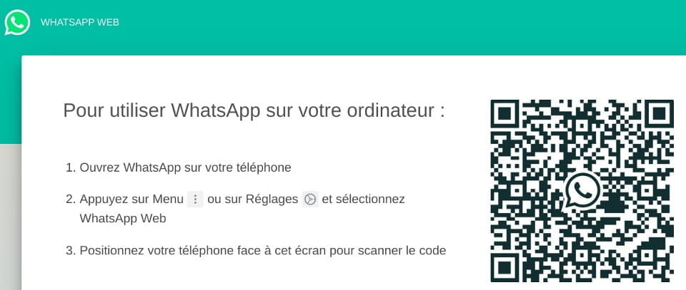 Ouvrir WhatsApp Web avec le QRcode